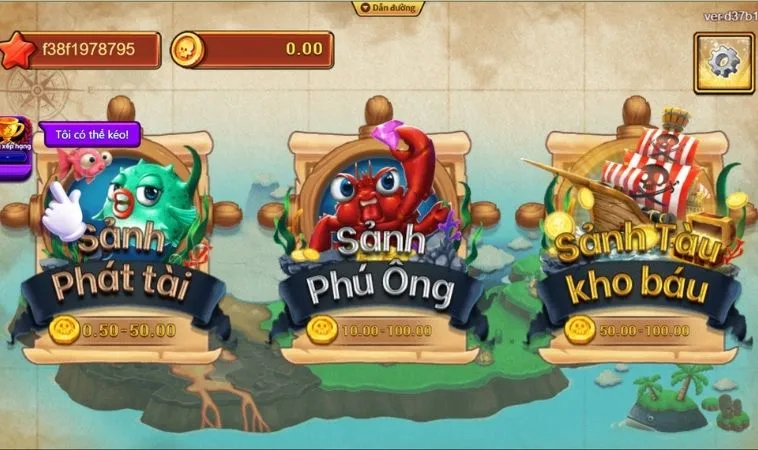 Các sảnh chơi trong game Bắn Cá Vua Hải Tặc BJ88