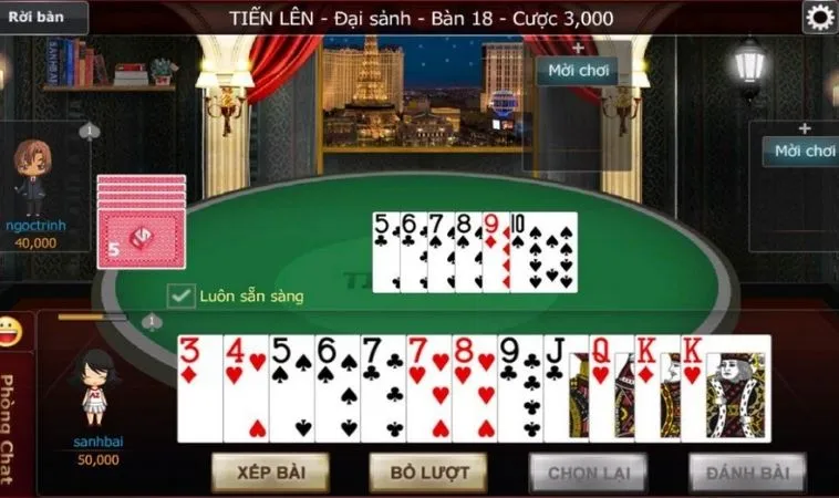 Bật Mí Cách Chơi Tiến Lên Miền Nam BJ88 Luôn Thắng Từ Cao Thủ 2 Giao diện chơi Tiến Lên Miền Nam BJ88