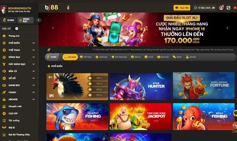 Đa dạng các thể loại game để trải nghiệm tại nhà cái BJ88